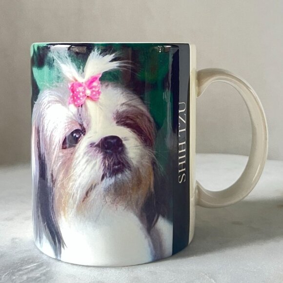 1994 Legend of the Shih Tzu Ceramic Mug Dog Image by Barbara Augello Thailand - Picture 1 of 6